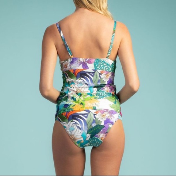TRINA TURK PARADISE FLORAL TANKINI TOP AND BOTTOM HIPSTER SWIMSUIT **NWT** - Picture 9 of 10